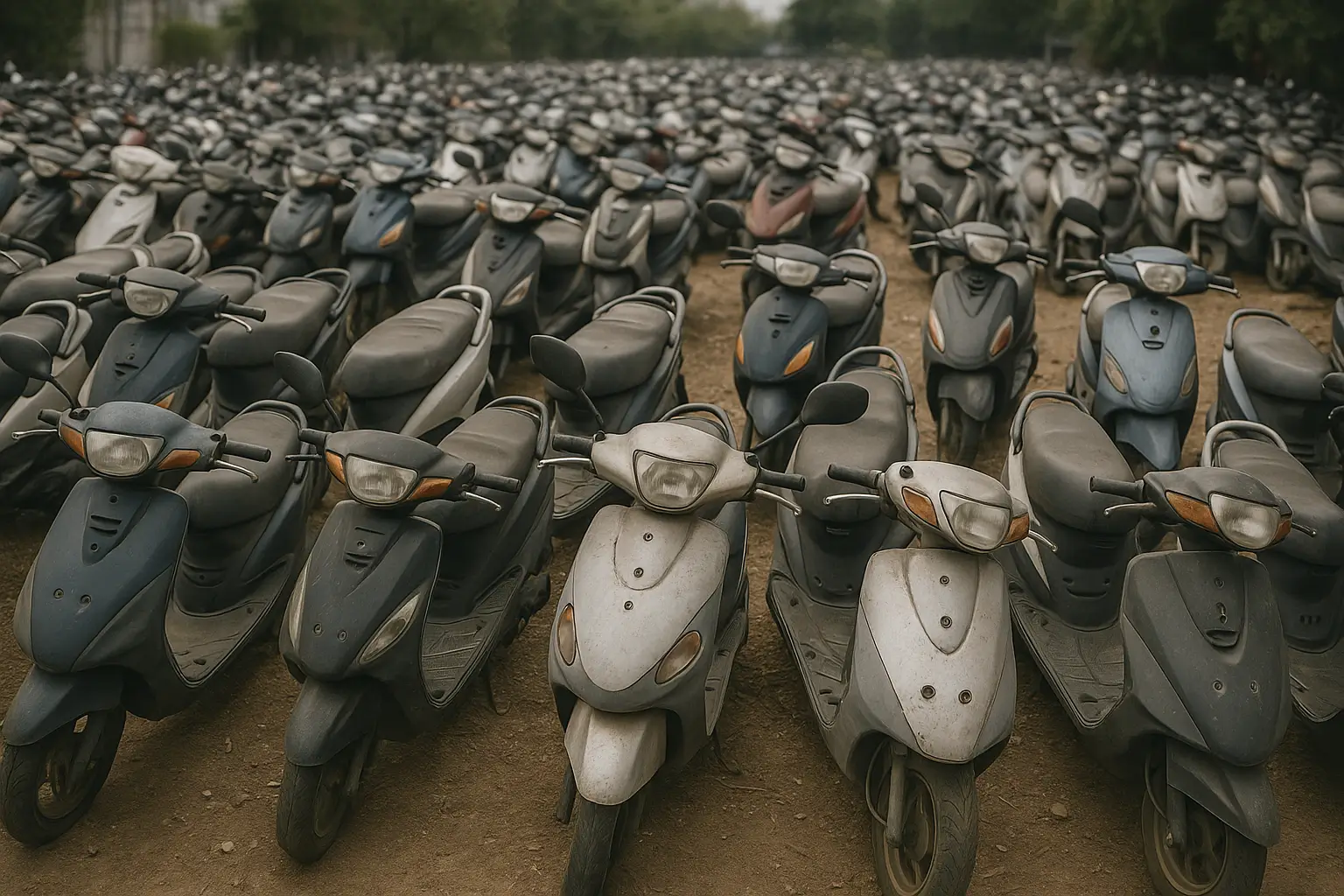 大量待報廢的機車