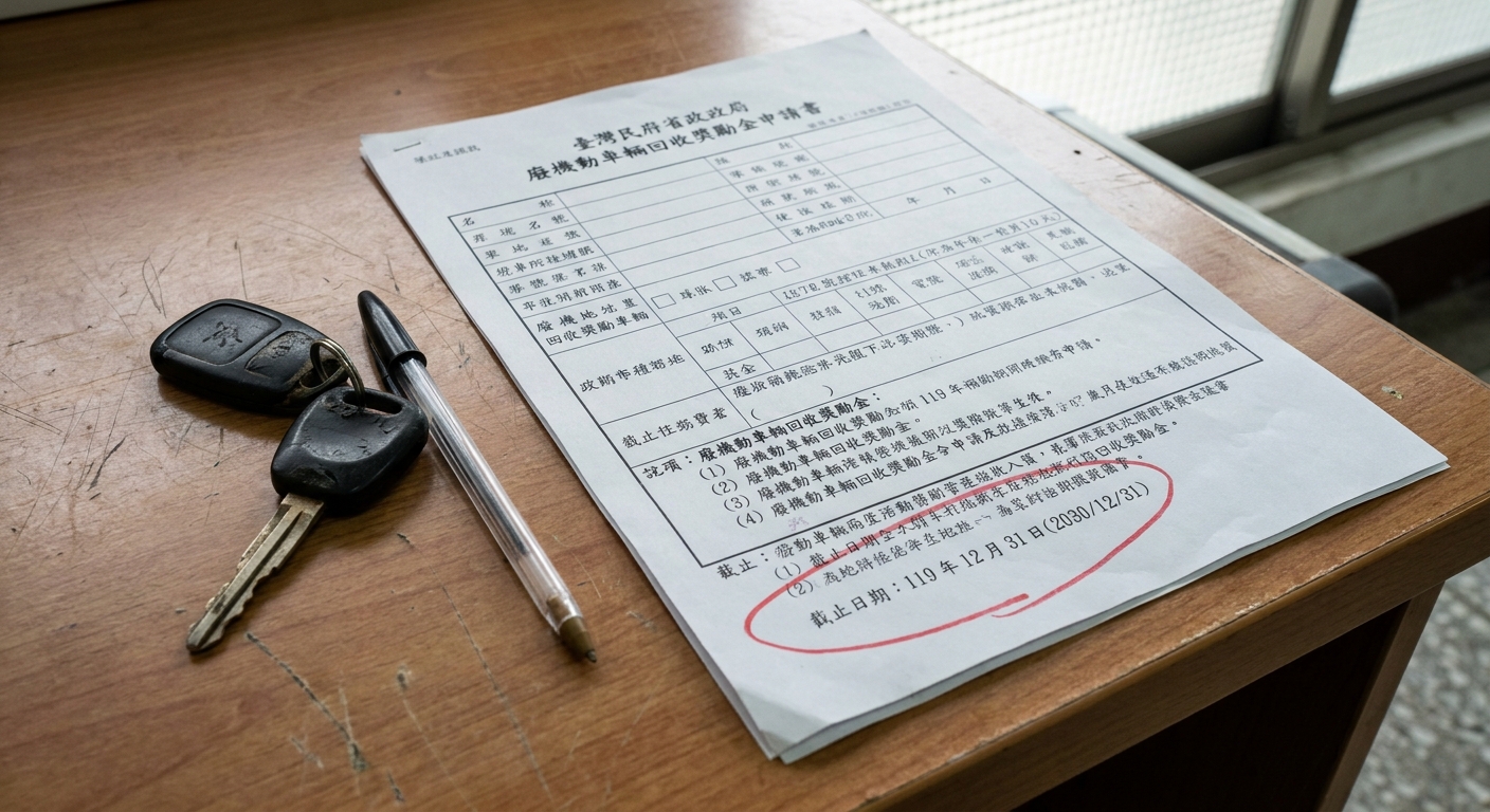 報廢獎勵金申請期限到何時？最終大限是民國119年！