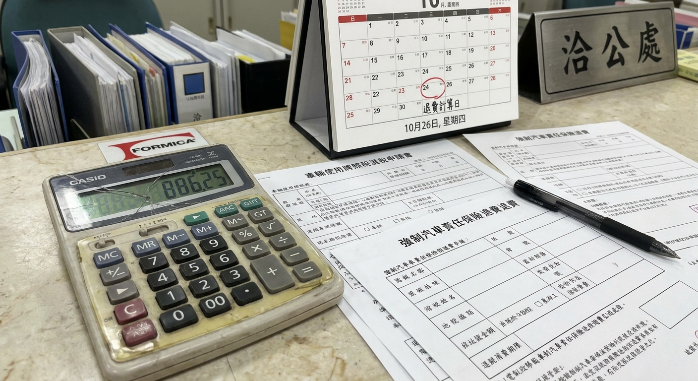 燃料稅、牌照稅、強制險,三大費用退費比例與計算方式