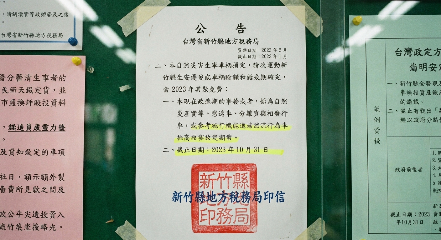 天災泡水車報廢，政府有特殊減免嗎？