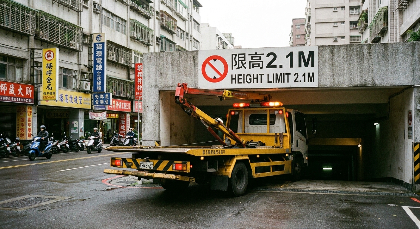 為什麼一般拖吊車進不了地下室或窄巷？