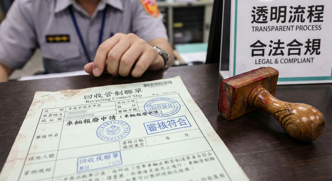 安全報廢的唯一選擇：政府認證回收廠 vs. 一般車行